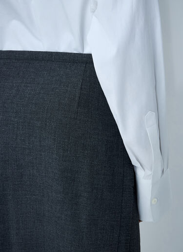 Pleated Rush Stitch Skirt With Belt Prada Pleated Rush Stitch Skirt With Belt Grey pra0262058