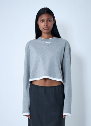 Prada Logo Motif T-Shirt Grey pra0262059