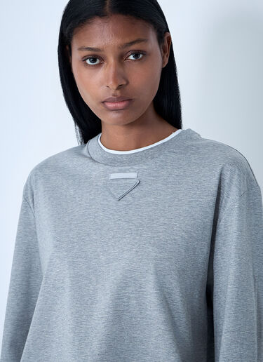 Prada Logo Motif T-Shirt Grey pra0262059