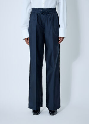 Prada Logo Plaque Pants Blue pra0262063