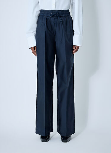 Prada Logo Plaque Pants Blue pra0262063