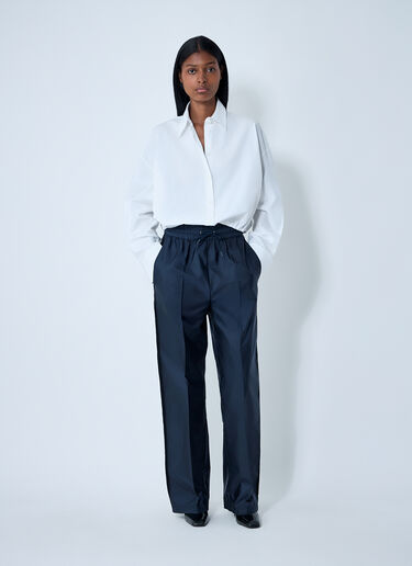 Prada Logo Plaque Pants Blue pra0262063