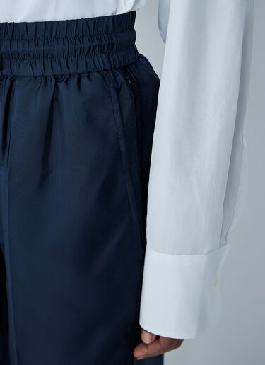 Prada Logo Plaque Pants Blue pra0262063
