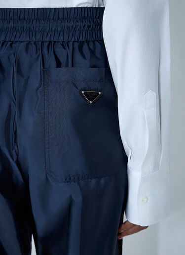 Prada Logo Plaque Pants Blue pra0262063