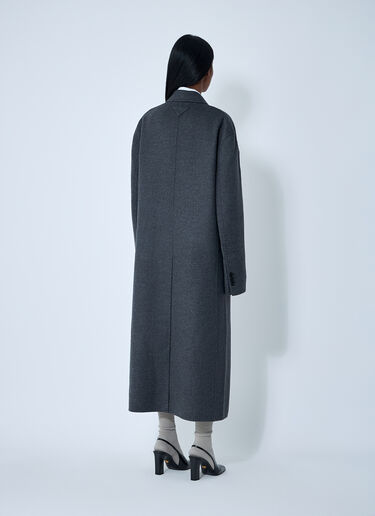 Prada Long Wool-Blend Coat Grey pra0262066