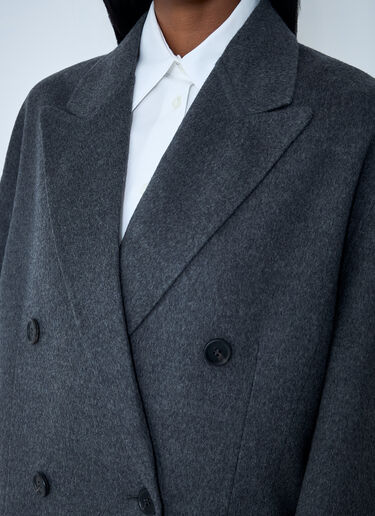 Prada Long Wool-Blend Coat Grey pra0262066
