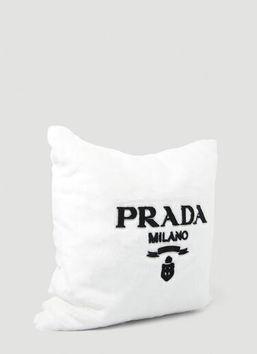 Logo Engraved Square Cushion Prada Logo Engraved Square Cushion White pra0347003