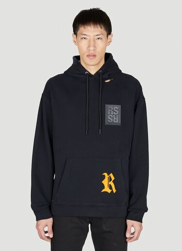 Raf Simons 破洞徽标贴饰连帽运动衫 黑色 raf0151015