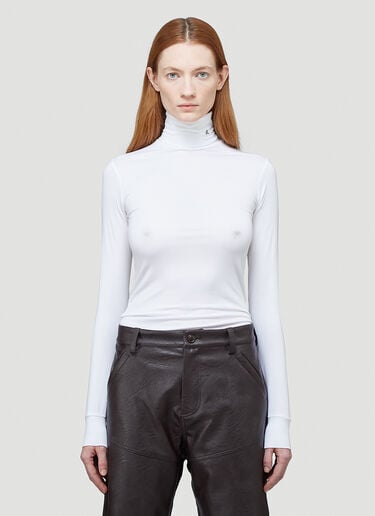 R-Embroidered Turtleneck Top Raf Simons R-Embroidered Turtleneck Top White raf0244009