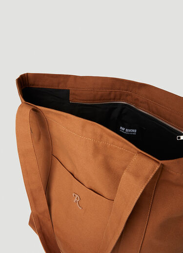 Raf Simons 로고 플라크 토트백 브라운 raf0250019