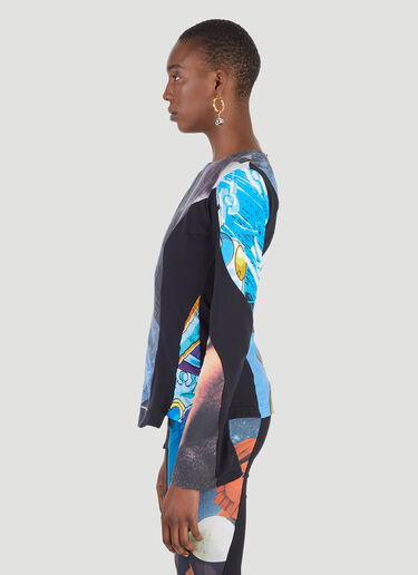 Rave Review Nala Upcycled Space Cartoon Top Black rav0246002