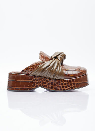 Knot Platform Mules Rejina Pyo Knot Platform Mules Brown rej0254013