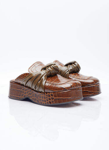 Knot Platform Mules Rejina Pyo Knot Platform Mules Brown rej0254013