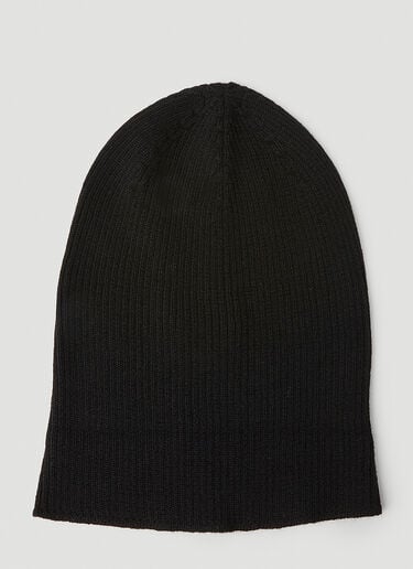 Ribbed Knit Beanie Hat Rick Owens Ribbed Knit Beanie Hat Black ric0151033