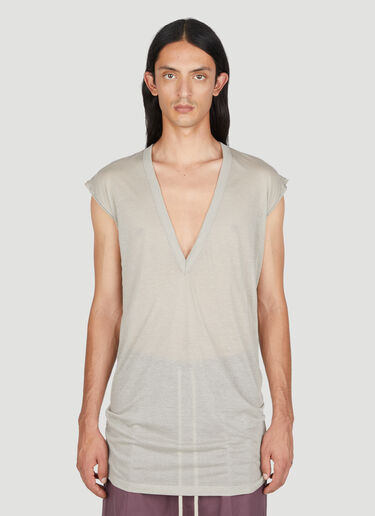 Rick Owens 세미 시어 딥 V 티셔츠 그레이 ric0153018