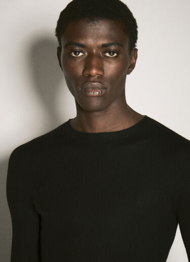 Rick Owens 울 골지 스웨터  블랙 ric0157008