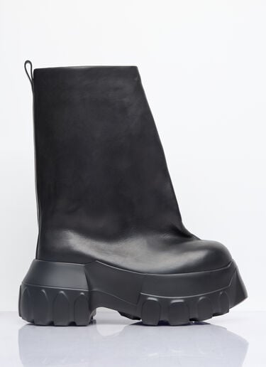 Knee High Oblique Mega Tractor Boots Rick Owens Knee High Oblique Mega Tractor Boots Black ric0157029