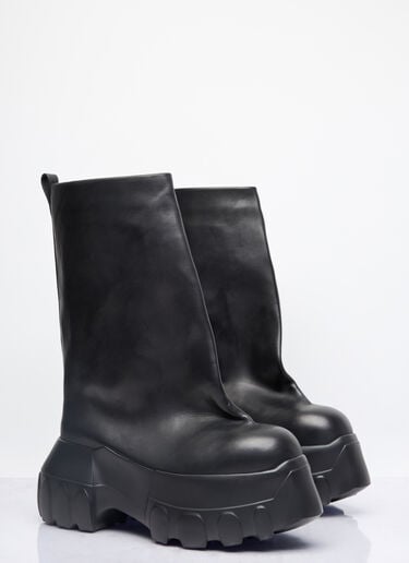 Knee High Oblique Mega Tractor Boots Rick Owens Knee High Oblique Mega Tractor Boots Black ric0157029