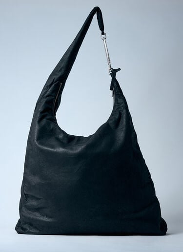 Rick Owens Suede Gemini Shoulder Bag Black ric0159059