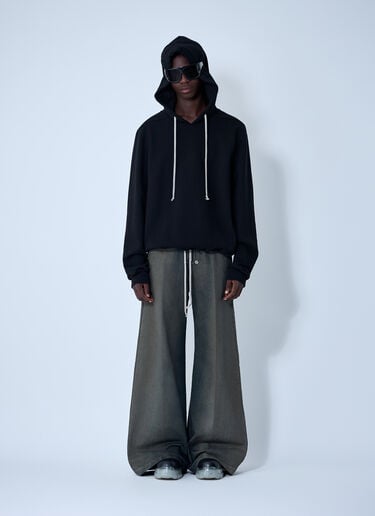Rick Owens Cotton Hooded Sweatshirt Black ric0161008