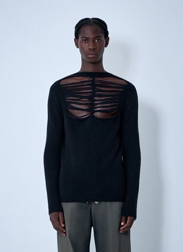 Rick Owens Wool-Blend Knit Top Black ric0161010