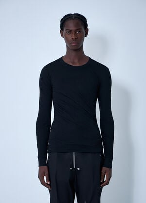 Rick Owens Cotton Long Sleeve T-Shirt Black ric0161021