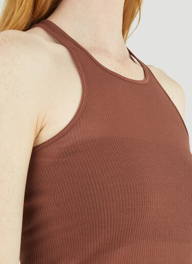 Basic Rib Tank Throat Top Rick Owens Basic Rib Tank Throat Top Brown ric0243053