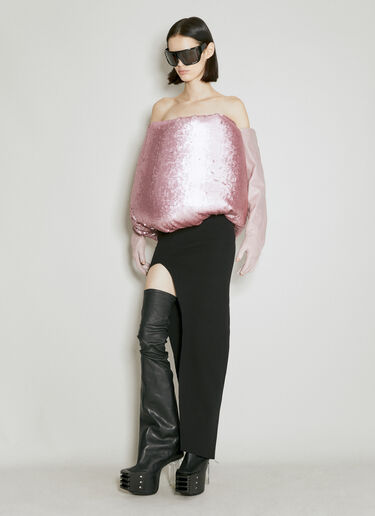 Rick Owens フレアプラットフォームハイブーツ ブラック ric0254016