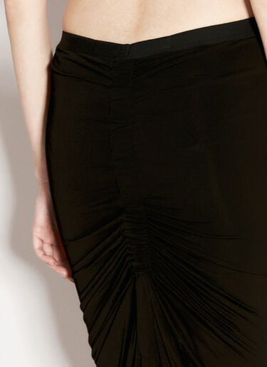 Shrimp Ruched Midi Skirt Rick Owens Shrimp Ruched Midi Skirt Black ric0255005