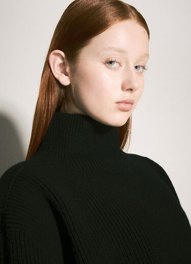 Fisherman Wool Sweater Rick Owens Fisherman Wool Sweater Black ric0257015