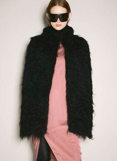 Wool-And-Silk-Blend Cape Rick Owens Wool-And-Silk-Blend Cape Black ric0258003