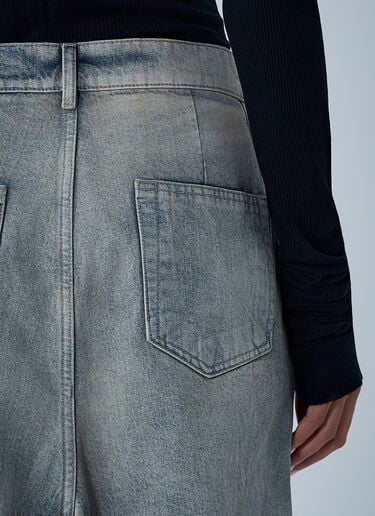 Rick Owens Slivered Denim Skirt Denim ric0261007