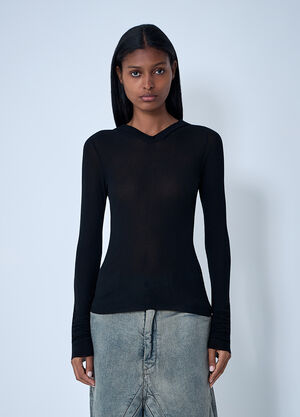 Rick Owens Hooded T-Shirt Black ric0261011