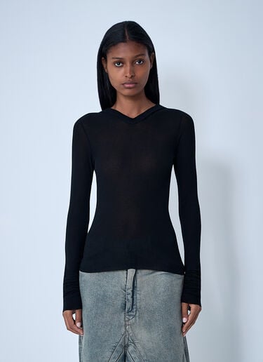 Rick Owens Hooded T-Shirt Black ric0261011