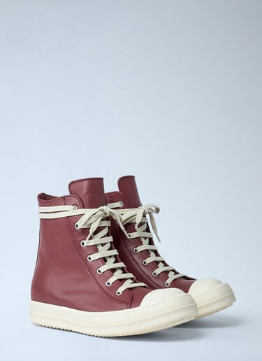 Leather High-Top Sneakers Rick Owens Leather High-Top Sneakers Red ric0261017