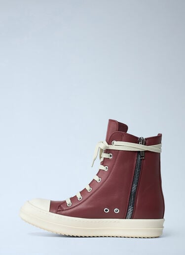 Leather High-Top Sneakers Rick Owens Leather High-Top Sneakers Red ric0261017