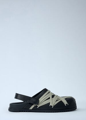 Rick Owens Megalace Leather Mules Black ric0261022