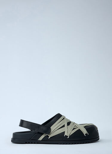 Megalace Leather Mules Rick Owens Megalace Leather Mules Black ric0261022