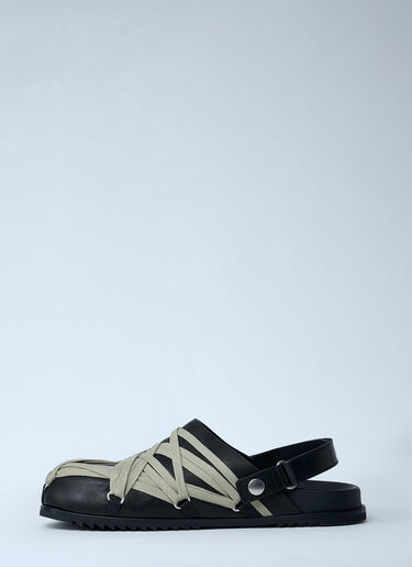 Megalace Leather Mules Rick Owens Megalace Leather Mules Black ric0261022