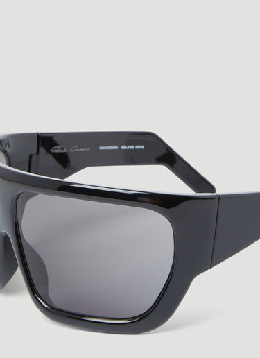 Shiny Davis Sunglasses Rick Owens Shiny Davis Sunglasses Black ris0354001