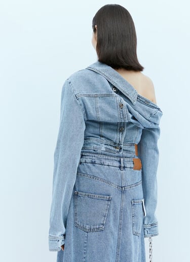 비대칭 넥 데님 재킷 Rokh 비대칭 넥 데님 재킷 블루 rok0254007