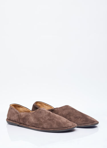 Suede Canal Slippers The Row Suede Canal Slippers Brown row0154014