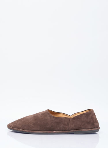 The Row Suede Canal Slippers Brown row0154014