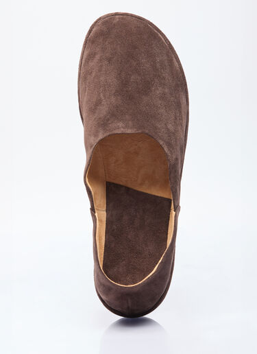 The Row Suede Canal Slippers Brown row0154014