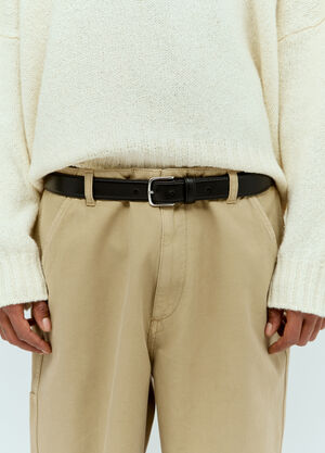 The Row Classic Leather Belt Black row0156017