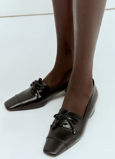 Park Leather Loafers The Row Park Leather Loafers Black row0256031