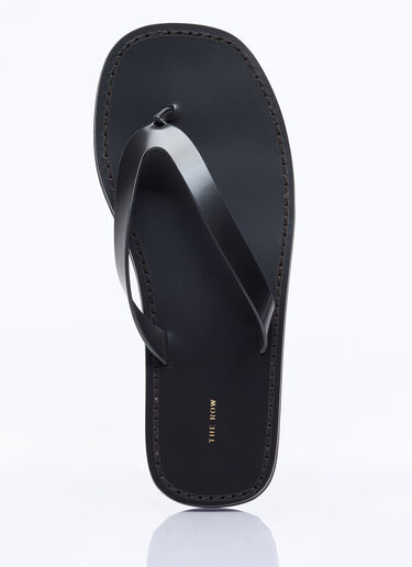 City Leather Slides The Row City Leather Slides Black row0257019