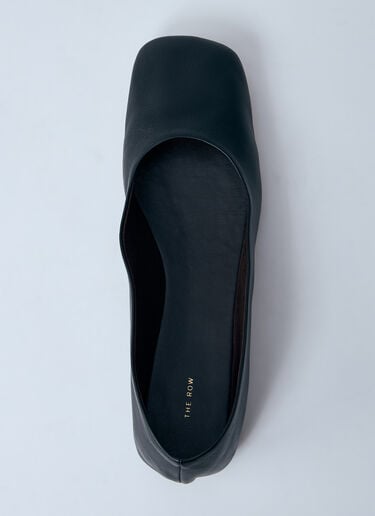 The Row Square Ballerina Flats Black row0260025