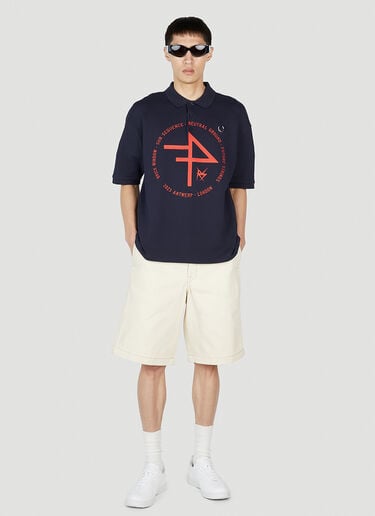 Raf Simons x Fred Perry 프린트 폴로 탑 다크 블루 rsf0152007