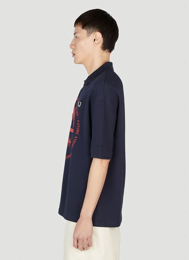 Raf Simons x Fred Perry 프린트 폴로 탑 다크 블루 rsf0152007